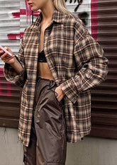 Retro Plaid Button Up Casual Shirt